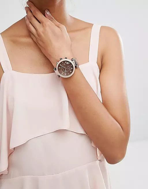 Buy Shop Michael Kors Parker Analog Quartz Brown Dial Brown Steel Strap Watch For Women - MK6378 USA Online