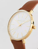 Buy Shop Michael Kors Pyper Quartz Silver Dial Brown Leather Watch For Women - MK2740 USA Online
