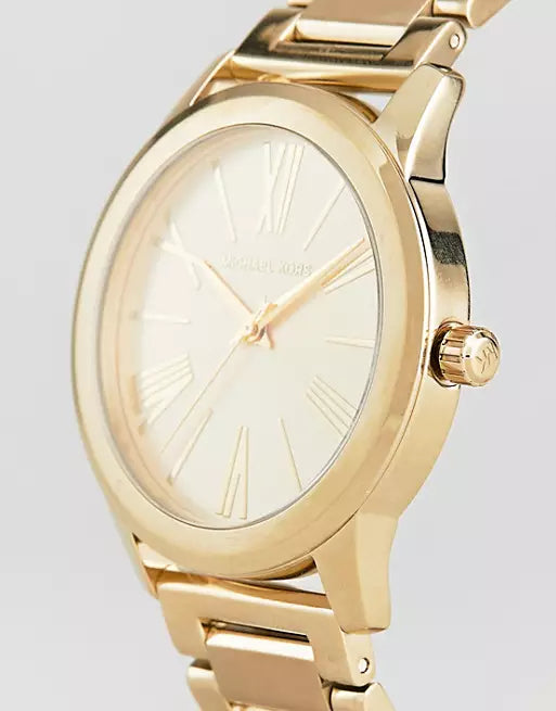 Buy Shop Michael Kors Hartman Quartz Gold Dial Gold Steel Strap Watch For Women - MK3490 USA Online