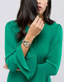 Buy Shop Michael Kors Hartman Quartz Gold Dial Gold Steel Strap Watch For Women - MK3490 USA Online