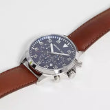 Buy Shop Michael Kors Gage Chronograph Blue Dial Brown Leather Strap Watch For Men - MK8362 USA Online