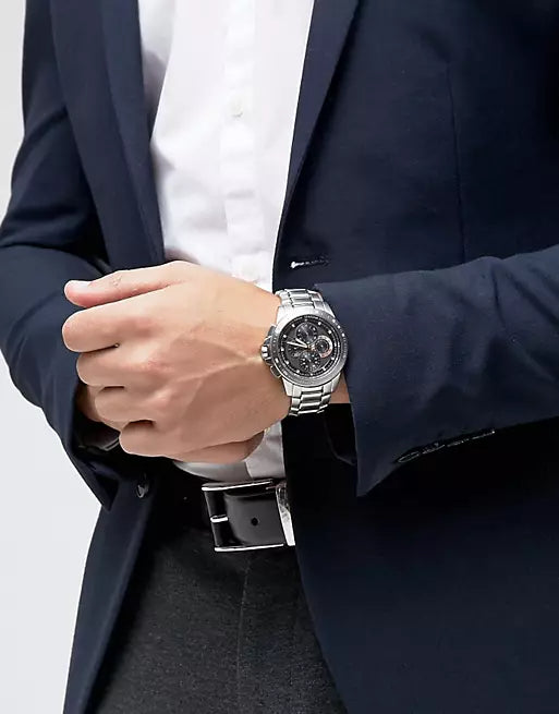 Buy Shop Michael Kors Ryker Chronograph Black Dial Silver Steel Strap Watch For Men - MK8528 USA Online