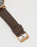 Tommy Hilfiger Daniel Black Dial Brown Leather Strap Watch for Men - 1710379