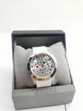 Buy Shop Guess Wanderlust Crystals Silver Dial White Rubber Strap Watch for Women - W1059L1 USA Online