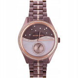 Buy Shop Michael Kors Lauryn Rose Gold Dial Brown Steel Strap Watch for Women - MK3757 USA Online
