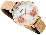 Buy Shop Fossil Jacqueline Three-Hand White Dial Rose Gold Mesh Bracelet Watch for Women - ES4534 USA Online