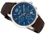 Buy Shop Hugo Boss Attitude Blue Dial Brown Leather Strap Watch for Men - 1513606 USA Online