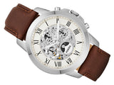Buy Shop Fossil Grant Automatic White Dial Brown Leather Strap Watch for Men - ME3027 USA Online