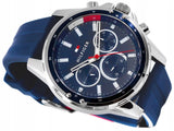 Buy Shop Tommy Hilfiger Mason Blue Dial Blue Rubber Strap Watch for Men - 1791791 USA Online