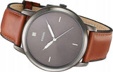 Buy Shop Fossil The Minimalist 3H Grey Dial Brown Leather Strap Watch for Men - FS5479 USA Online