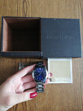 Buy Shop Michael Kors Slim Runway Quartz Blue Dial Silver Steel Strap Watch For Women - MK3379 USA Online