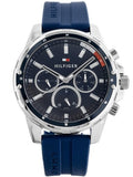 Buy Shop Tommy Hilfiger Mason Blue Dial Blue Rubber Strap Watch for Men - 1791791 USA Online