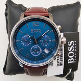 Buy Shop Hugo Boss Attitude Blue Dial Brown Leather Strap Watch for Men - 1513606 USA Online