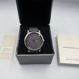 Buy Shop Emporio Armani Classic Quartz Grey Dial Grey Leather Strap Watch For Men - AR1730 USA Online