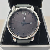 Buy Shop Emporio Armani Classic Quartz Grey Dial Grey Leather Strap Watch For Men - AR1730 USA Online