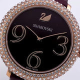Buy Shop Swarovski Crystal Frost Red Dial Red Leather Strap Watch for Women - 5484064 USA Online