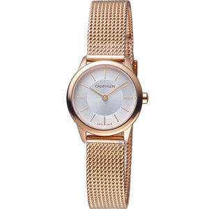 Buy Shop Calvin Klein Minimal White Dial Rose Gold Mesh Bracelet Watch for Women - K3M23626 USA Online