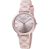 Buy Shop Emporio Armani Kappa Quartz Rose Gold Dial Pink Leather Strap Watch For Women - AR11010 USA Online