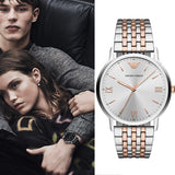 Buy Shop Emporio Armani Kappa Quartz Silver Dial Two Tone Mesh Bracelet Watch For Men - AR11093 USA Online