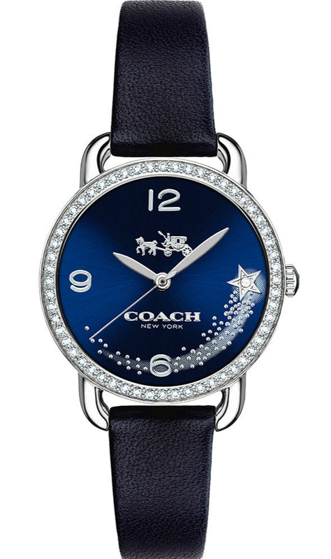 Buy Shop Coach Delancey Navy Blue Dial Blue Leather Strap Watch for Women - 14502668 USA Online