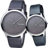 Buy Shop Calvin Klein Minimal Grey Dial Black Leather Strap Watch for Men - K3M221C3 USA Online