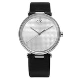 Buy Shop Calvin Klein Sight Silver Dial Black Leather Strap Watch for Men - K1S21120 USA Online