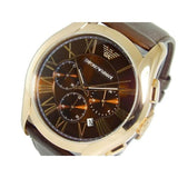 Buy Shop Emporio Armani Chronograph Brown Dial Brown Leather Strap Watch For Men - AR1701 USA Online