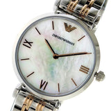 Buy Shop Emporio Armani Gianni T-Bar Mother of Pearl Dial Two Tone Steel Strap Watch For Women - AR1987 USA Online