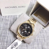 Buy Shop Michael Kors Blair Quartz Black Dial Gold Steel Strap Watch For Women - MK6497 USA Online