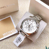 Buy Shop Michael Kors Brecken Chronograph Silver Dial Silver Steel Strap Watch For Women - MK8562 USA Online