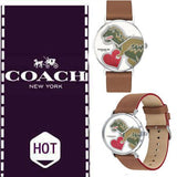 Buy Shop Coach Perry White Dial Brown Leather Strap Watch for Women - 14503514 USA Online