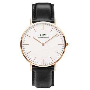 Buy Shop Daniel Wellington Classic Sheffield White Dial Black Leather Strap Watch For Men - DW00100007 USA Online