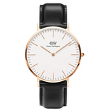 Buy Shop Daniel Wellington Classic Sheffield White Dial Black Leather Strap Watch For Men - DW00100007 USA Online