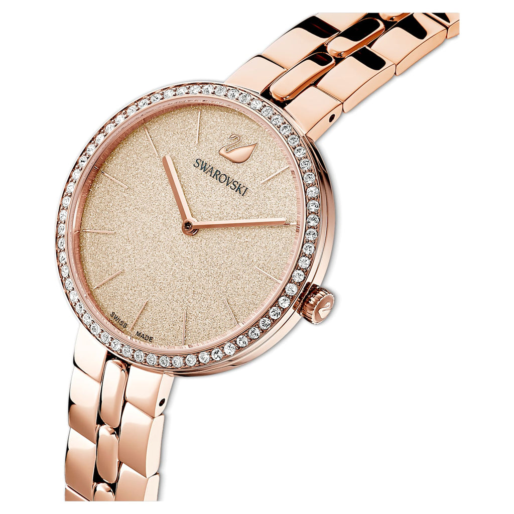 Buy Shop Swarovski Cosmopolitan Diamond Powder Gold Dial Rose Gold Steel Strap Watch for Women - 5517800 USA Online