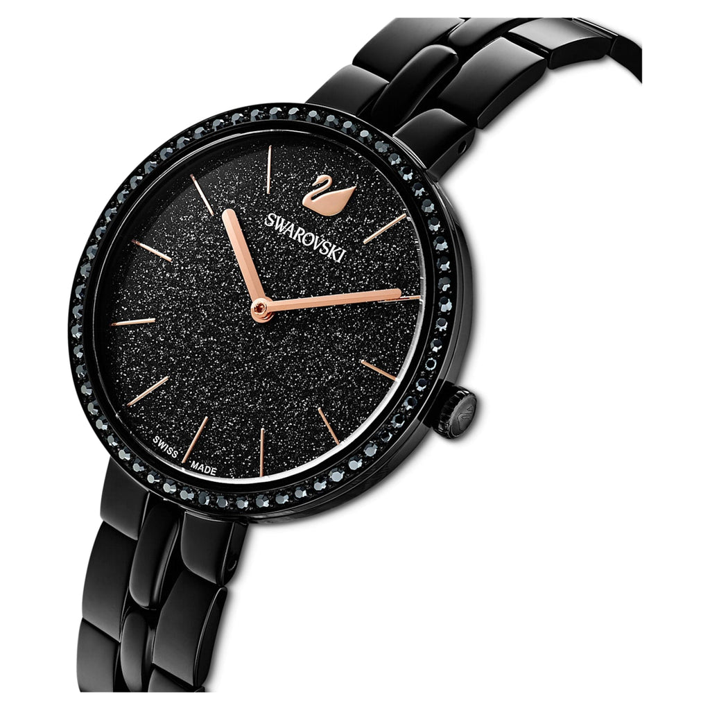 Buy Shop Swarovski Cosmopolitan PVD Black Dial Black Steel Strap Watch for Women - 5547646 USA Online