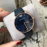 Buy Shop Emporio Armani Classic Quartz Blue Dial Blue Leather Strap Watch For Men - AR2071 USA Online