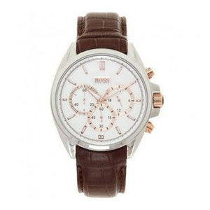 Buy Shop Hugo Boss Driver Quartz Silver Dial Brown Leather Strap Watch For Men - HB1512881 USA Online