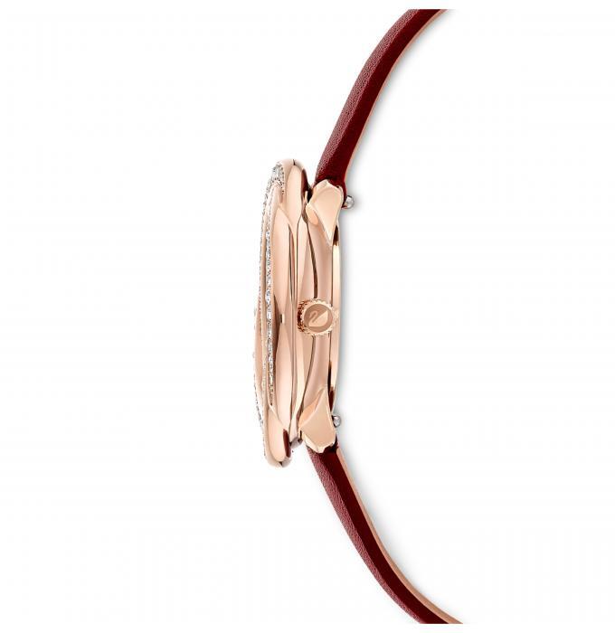 Buy Shop Swarovski Crystal Flower Red Dial Red Leather Strap Watch for Women - 5552780 USA Online