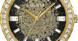 Buy Shop Guess Night Life Diamonds Black Dial Gold Steel Strap Watch for Women - GW0405L2 USA Online