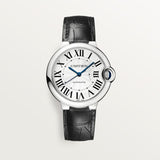 Buy Shop Cartier Ballon Bleu de Cartier Silver Dial Black Leather Strap Watch for Men - WSBB0026 USA Online