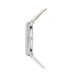Buy Shop Swarovski Crystal Frost Silver Dial White Leather Strap Watch for Women - 5484070 USA Online