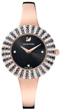 Swarovski Crystal Rose Black Dial Rose Gold Steel Strap Watch for Women - 5484050