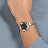Buy Shop Swarovski Crystal Rose Black Dial Silver Steel Strap Watch for Women - 5484076 USA Online