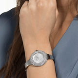 Swarovski Crystal Rose Silver Dial Silver Steel Strap Watch for Women - 5483853