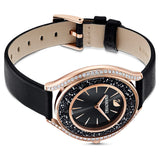Buy Shop Swarovski Crystalline Aura Black Dial Black Leather Strap Watch for Women - 5558634 USA Online