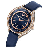 Buy Shop Swarovski Crystalline Aura Blue Dial Blue Leather Strap Watch for Women - 5519447 USA Online