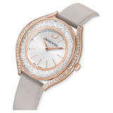 Buy Shop Swarovski Crystalline Aura Silver Dial Beige Leather Strap Watch for Women - 5519450 USA Online