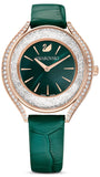 Swarovski Crystalline Aura Green Dial Green Leather Strap Watch for Women - 5644078