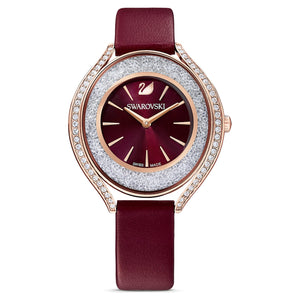 Buy Shop Swarovski Crystalline Aura Red Dial Red Leather Strap Watch for Women - 5558637 USA Online