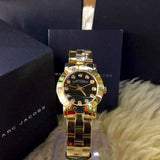 Buy Shop Marc Jacobs Amy Black Dial Gold Steel Strap Watch for Women - MBM3336 USA Online